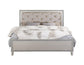 ACME Sliverfluff California King Bed w/Storage, PU & Champagne Finish FredCo