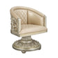 ACME Sorina Arm Chair , PU & Antique Gold Finish FredCo
