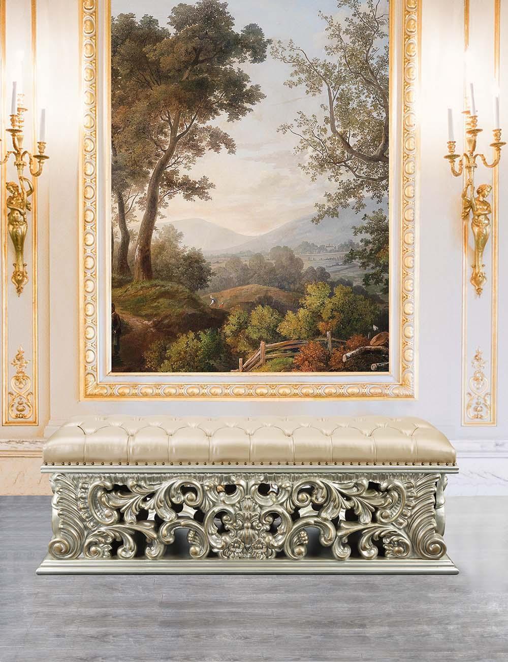 ACME Sorina Bench, Antique Gold Finish FredCo