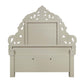 ACME Sorina Eastern King Bed, Light Brown PU, Antique Gold Finish FredCo