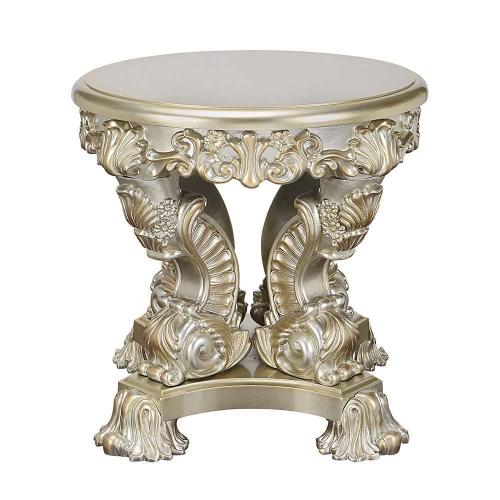 ACME Sorina End Table, Antique Gold Finish FredCo