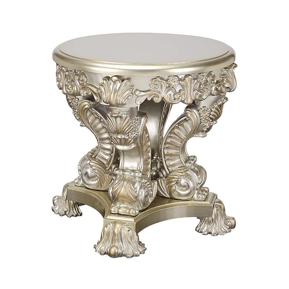ACME Sorina End Table, Antique Gold Finish FredCo