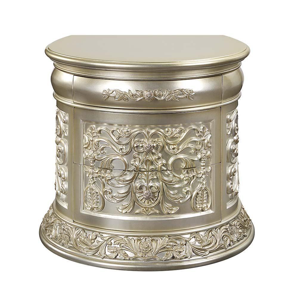 ACME Sorina Nightstand, Antique Gold Finish FredCo