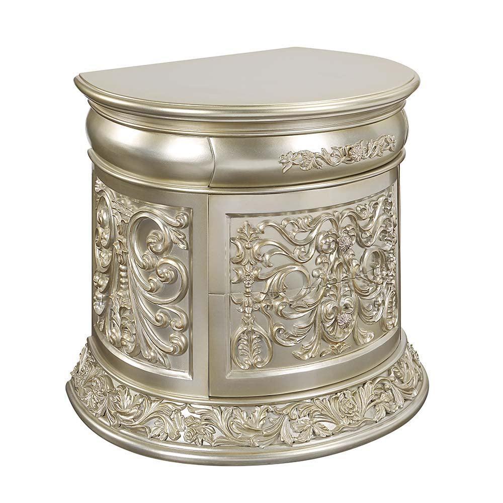 ACME Sorina Nightstand, Antique Gold Finish FredCo