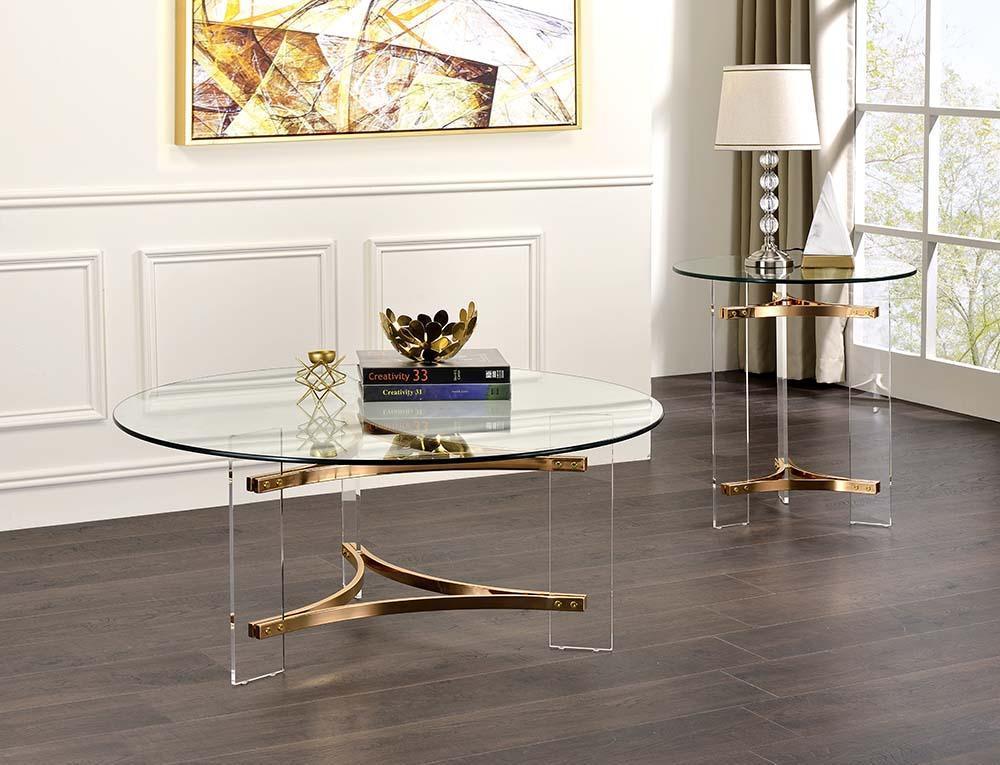 ACME Sosi End Table, Gold Finish FredCo