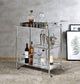 ACME Splinter Serving Cart, Clear Glass & Chrome Finish FredCo