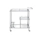 ACME Splinter Serving Cart, Clear Glass & Chrome Finish FredCo
