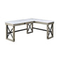 ACME Talmar Writing Desk w/Lift Top, Marble Top & Rustic Oak Finish FredCo