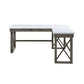 ACME Talmar Writing Desk w/Lift Top, Marble Top & Weathered Gray Finish FredCo