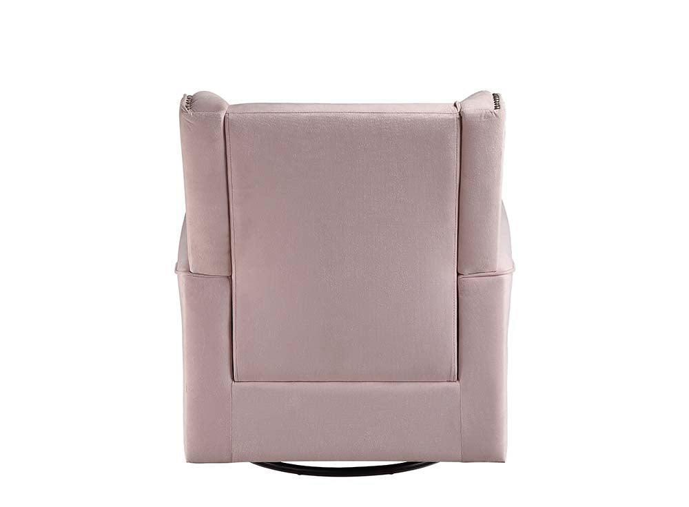 ACME Tamaki Swivel Chair w/Glider , Pink Fabric FredCo