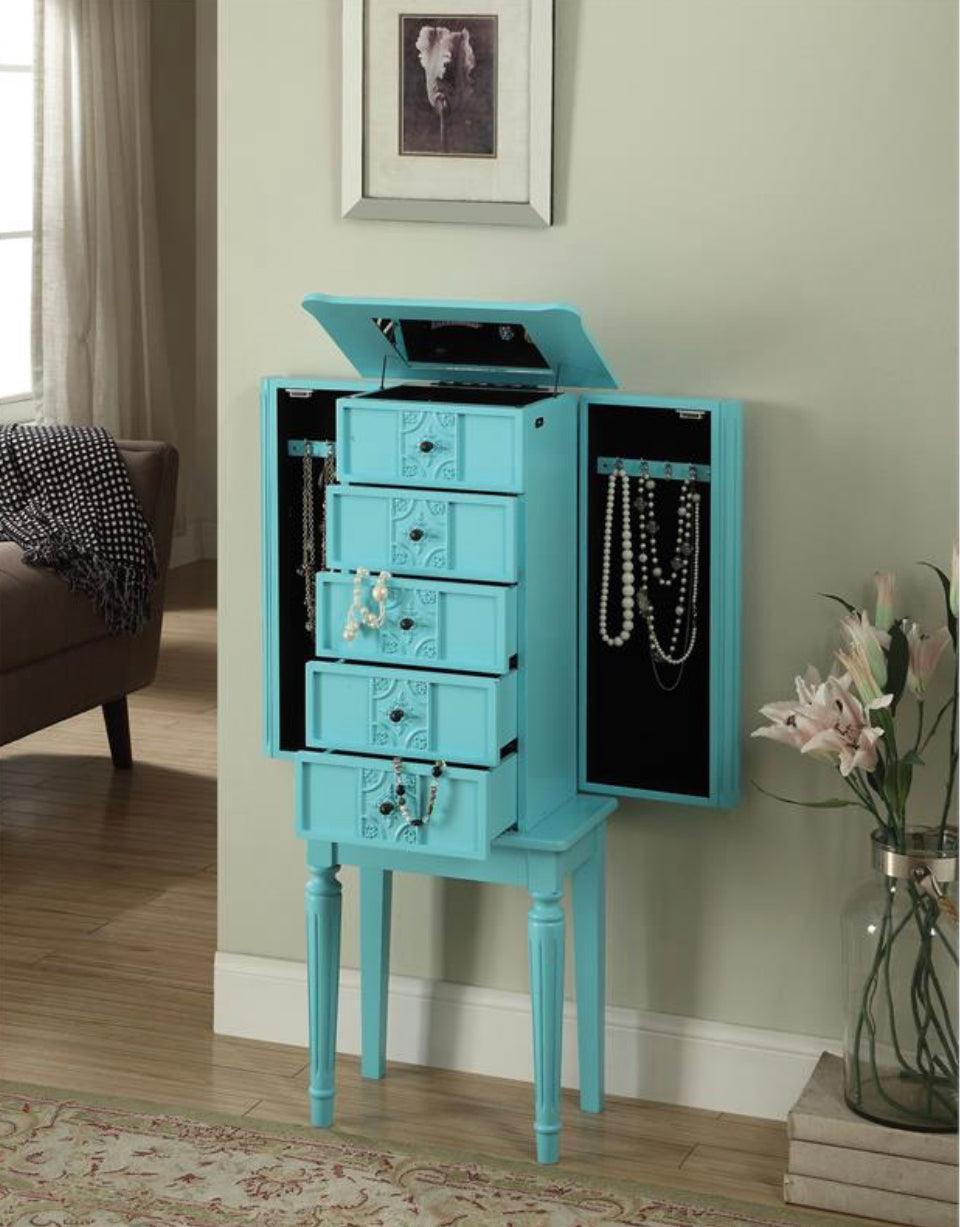 ACME Tammy Jewelry Armoire, Light Blue FredCo