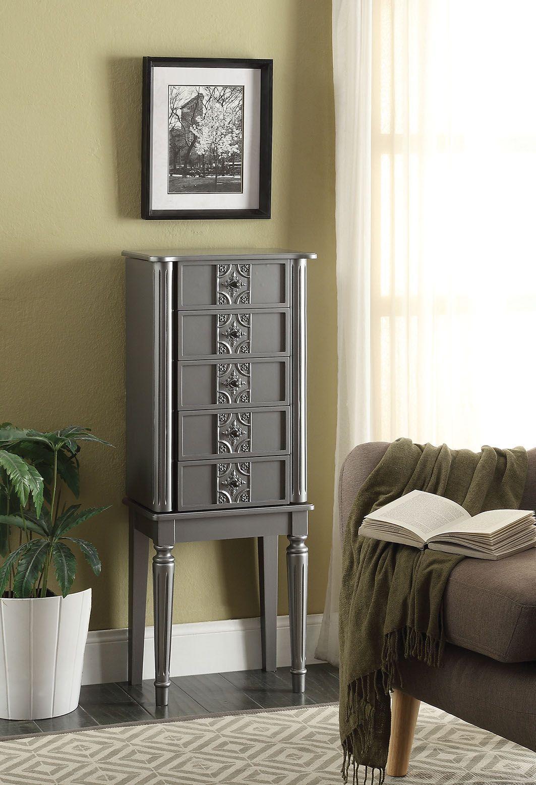 ACME Tammy Jewelry Armoire, Silver FredCo