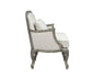 ACME Tania Chair w/Pillow, Cream Linen & Brown Finish FredCo