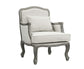 ACME Tania Chair w/Pillow, Cream Linen & Brown Finish FredCo
