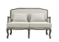 ACME Tania Loveseat w/2 Pillows, Cream Linen & Brown Finish FredCo