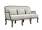 ACME Tania Sofa w/3 Pillows, Cream Linen & Brown Finish FredCo
