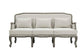 ACME Tania Sofa w/3 Pillows, Cream Linen & Brown Finish FredCo
