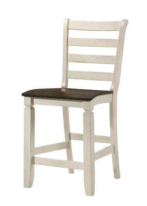 ACME Tasnim Counter Height Chair, Oak & Antique White Finish FredCo