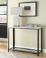 ACME Taurus Sofa Table, White Printed Faux Marble & Black Finish FredCo