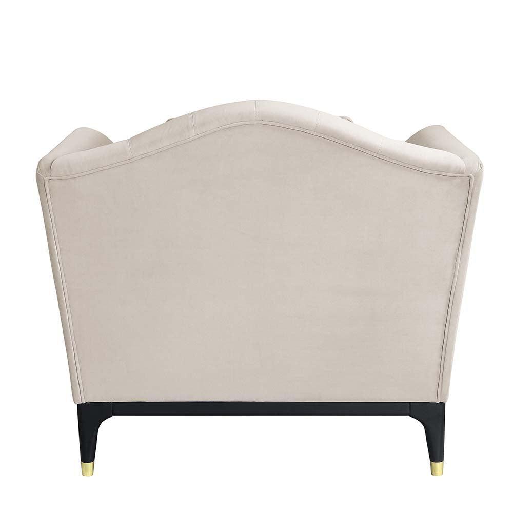 ACME Tayden Chair w/2 Pillows, Beige Velvet FredCo