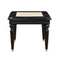 ACME Tayden End Table w/Marble Top, Marble Top & Black Finish FredCo