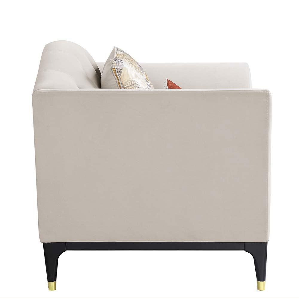 ACME Tayden Loveseat w/4 Pillows, Beige Velvet FredCo