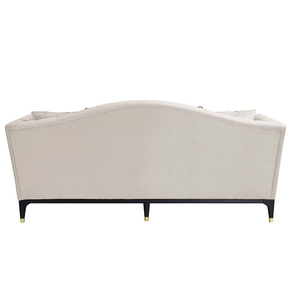ACME Tayden Sofa w/5 Pillows, Beige Velvet FredCo