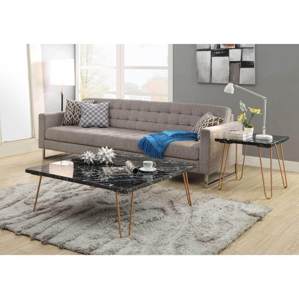 ACME Telestis Coffee Table, Black Marble & Gold FredCo