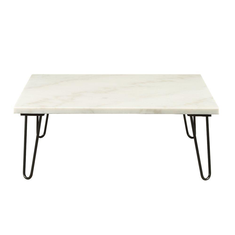 ACME Telestis Coffee Table, White Marble & Black FredCo