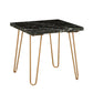 ACME Telestis End Table, Black Marble & Gold FredCo