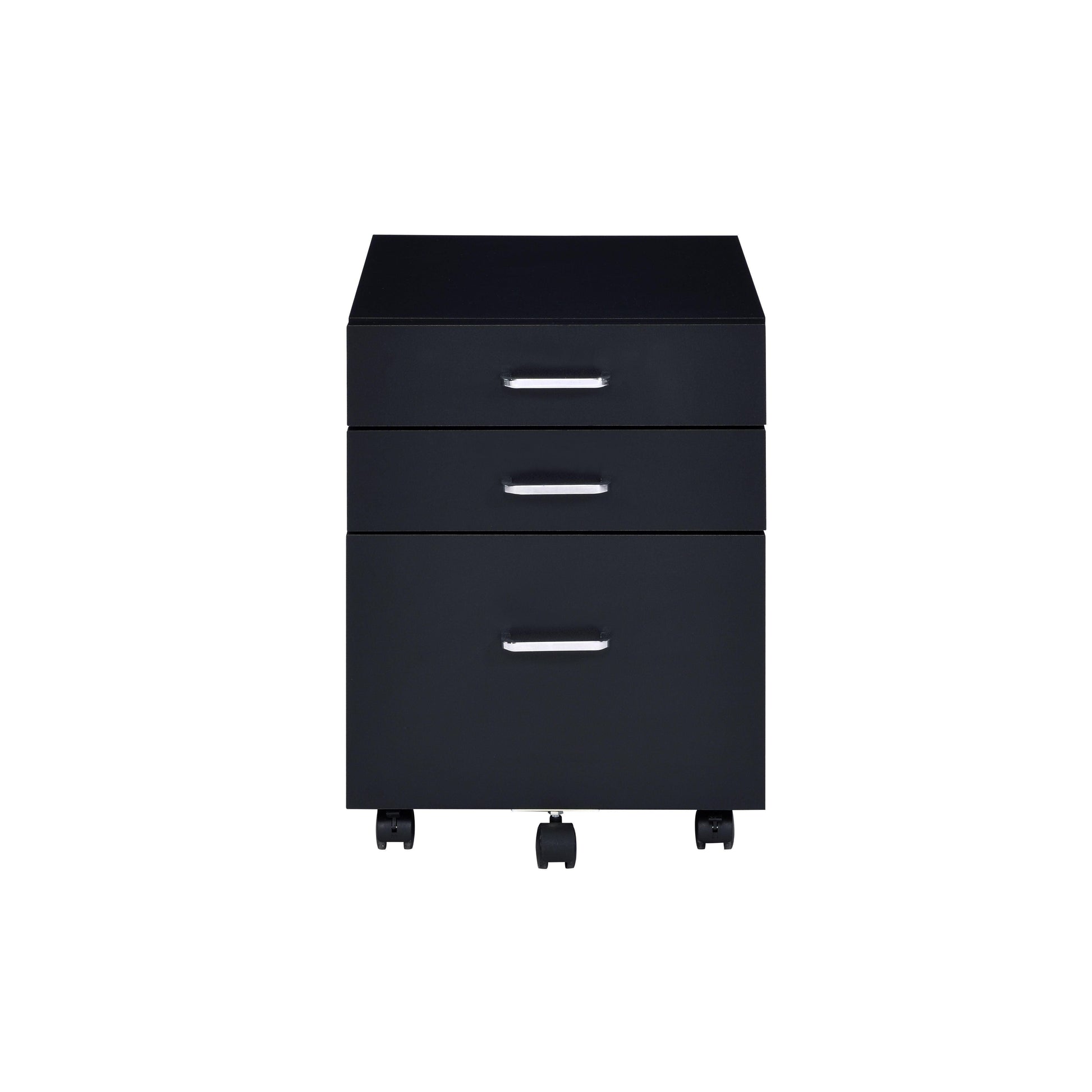 ACME Tennos Cabinet, Black & Chrome Finish FredCo