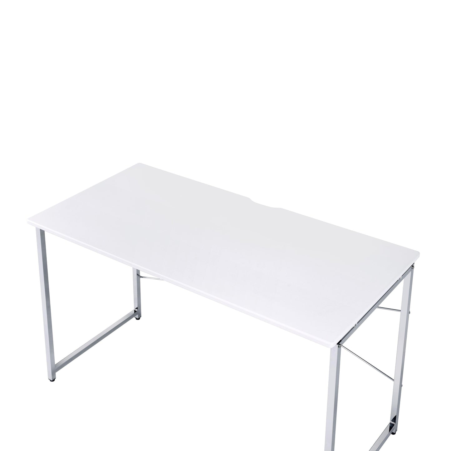 ACME Tennos Writing Desk, White & Chrome Finish FredCo