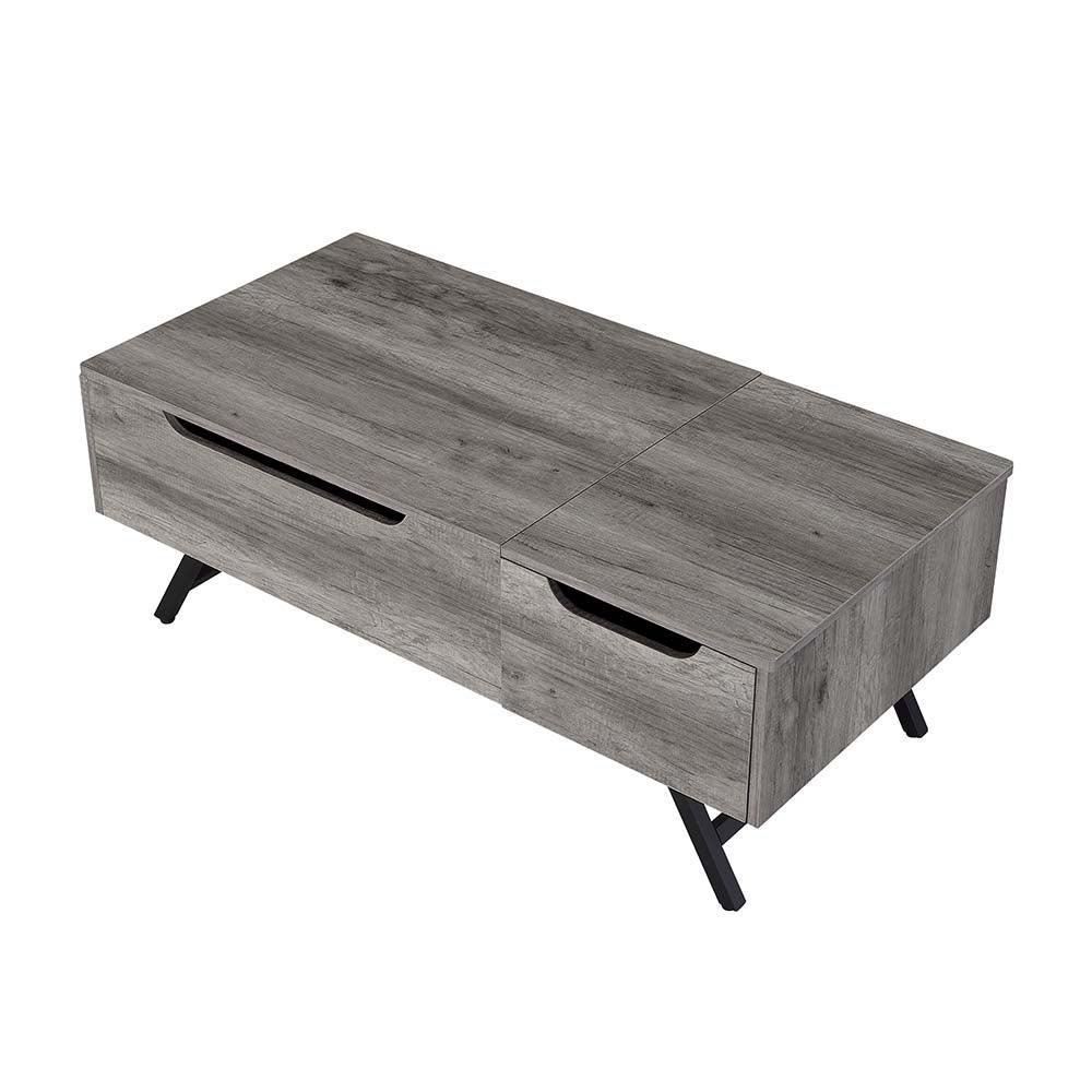 ACME Throm Coffee Table w/Lift Top, Gray Oak Finish FredCo