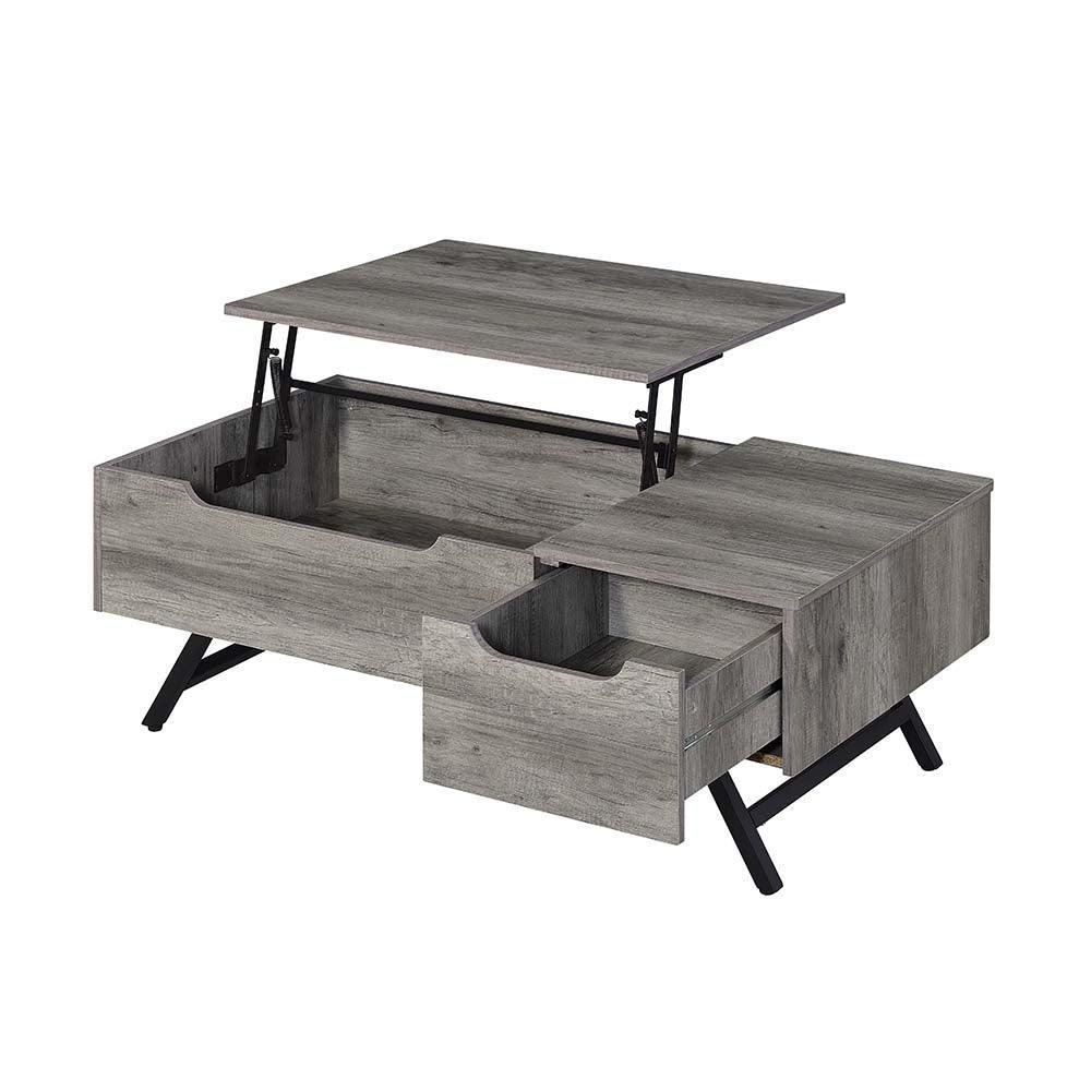 ACME Throm Coffee Table w/Lift Top, Gray Oak Finish FredCo