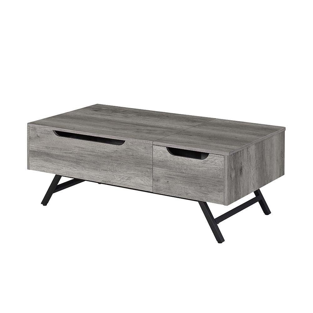 ACME Throm Coffee Table w/Lift Top, Gray Oak Finish FredCo