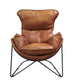 ACME Thurshan Accent Chair, Aperol Top Grain Leather & Black Finish FredCo