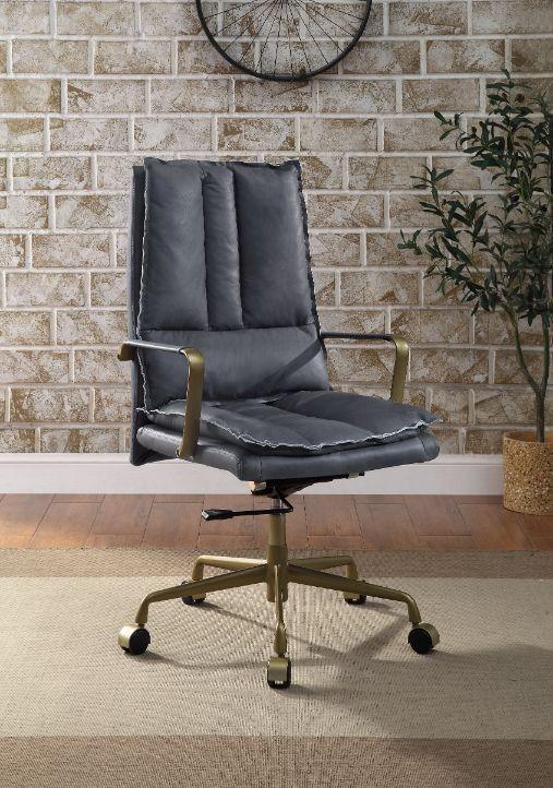 ACME Tinzud Office Chair, Gray Leather FredCo