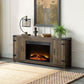 ACME Tobias Fireplace, Rustic Oak Finish FredCo
