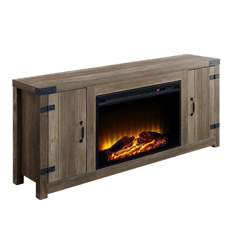 ACME Tobias Fireplace, Rustic Oak Finish FredCo