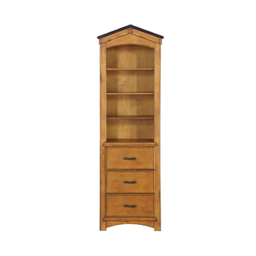 ACME Tree House Bookcase Cabinet, Rustic Oak FredCo