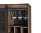 ACME Treju Wine Cabinet, Obscure Glass, Rustic Oak & Black Finish FredCo
