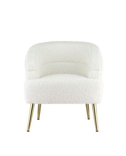 ACME Trezona Accent Chair, White Faux Sherpa FredCo