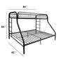 ACME Tritan Twin XL/Queen Bunk Bed, Black FredCo