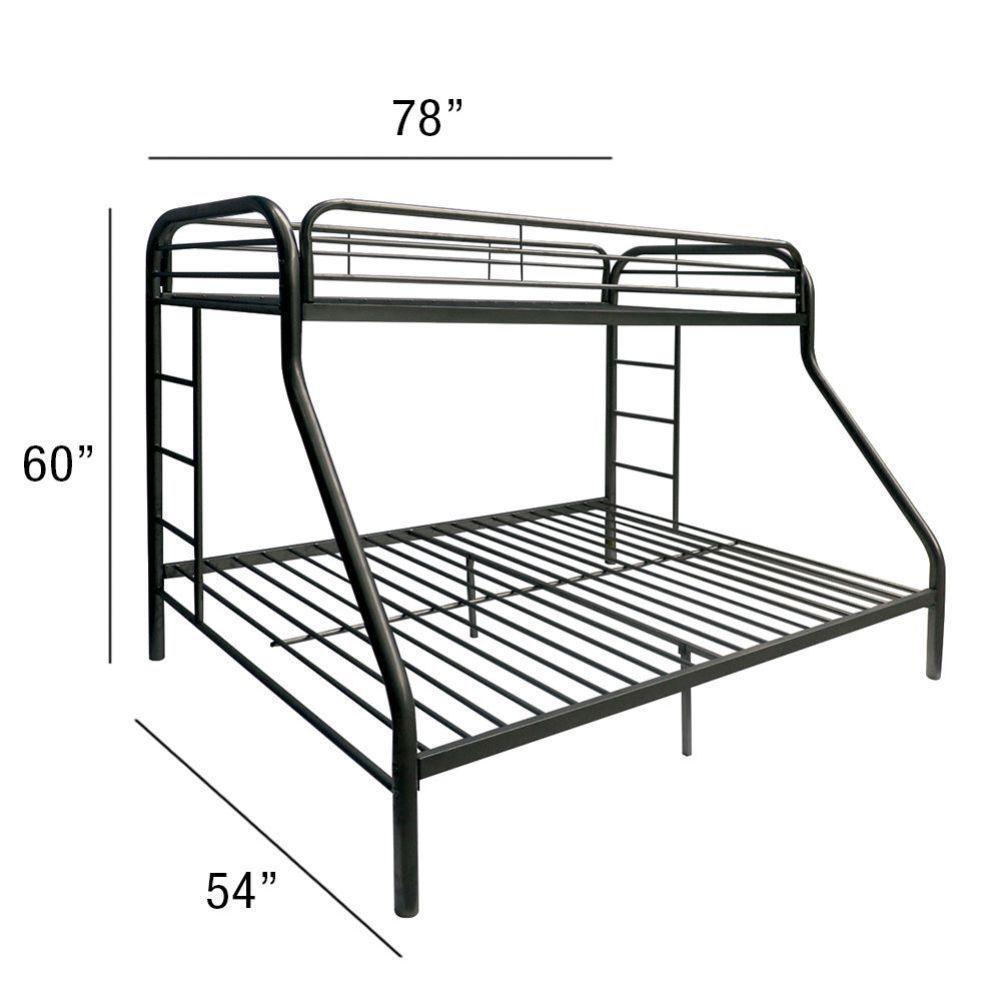 ACME Tritan Twin/Full Bunk Bed, Black FredCo