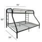 ACME Tritan Twin/Full Bunk Bed, Black FredCo