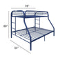 ACME Tritan Twin/Full Bunk Bed, Blue FredCo