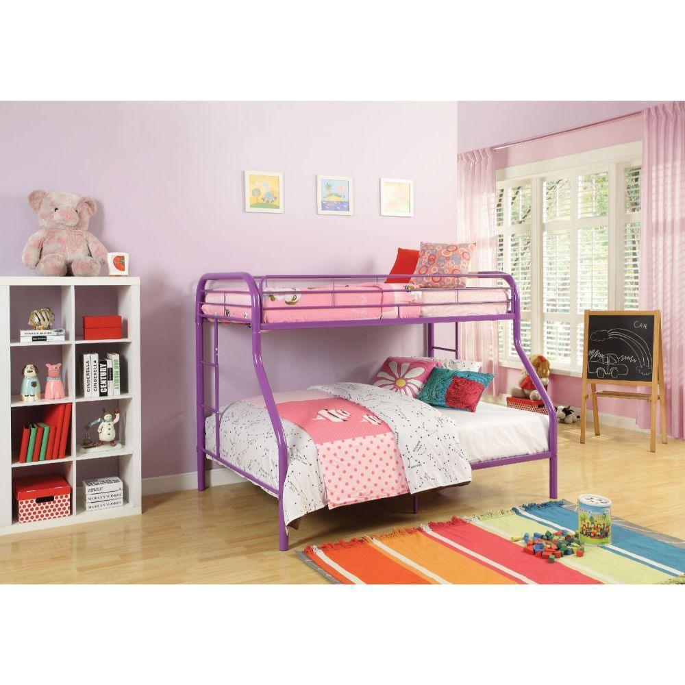 ACME Tritan Twin/Full Bunk Bed, Purple FredCo