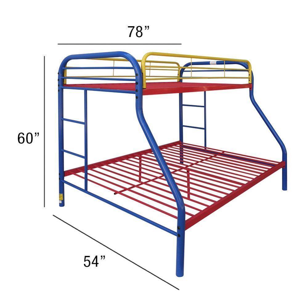 ACME Tritan Twin/Full Bunk Bed, Rainbow FredCo