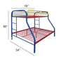 ACME Tritan Twin/Full Bunk Bed, Rainbow FredCo