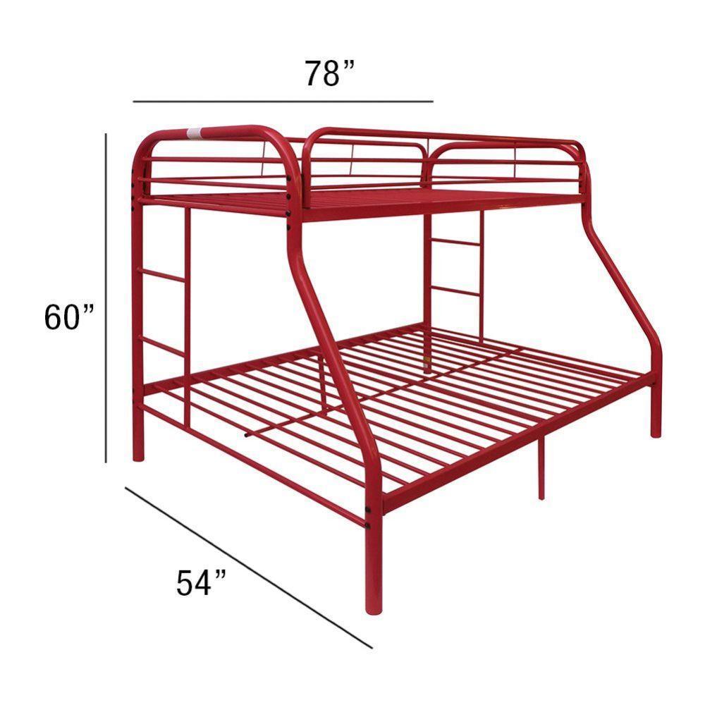 ACME Tritan Twin/Full Bunk Bed, Red FredCo